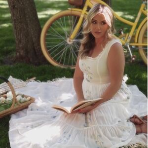 Floral White Summer Meadow Dress